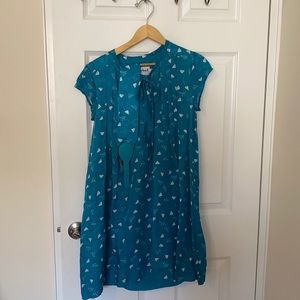 Paper airplane pleated shirt dress